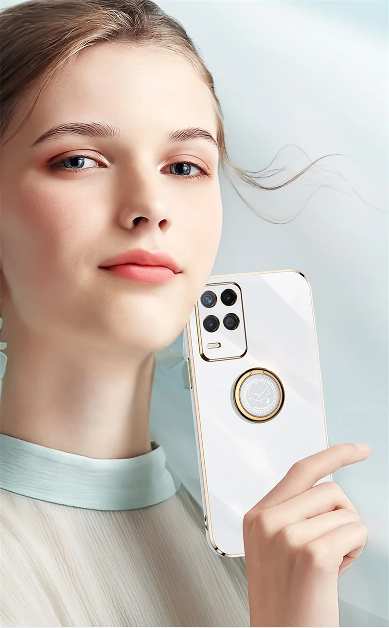 for oppo a54 a55 a73 a93 a74 case luxury plating silicone cover with ring holder stand for oppo a52 a72 a92 a94 a15 a15s a8 a31 free global shipping