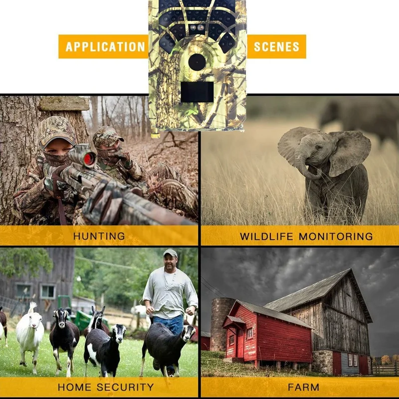 

PR300A Hunting Camera 1080P PIR Sensor Camera Wide Angle Infrared Night Vision Wildlife Trail Thermal Imager Video Cam