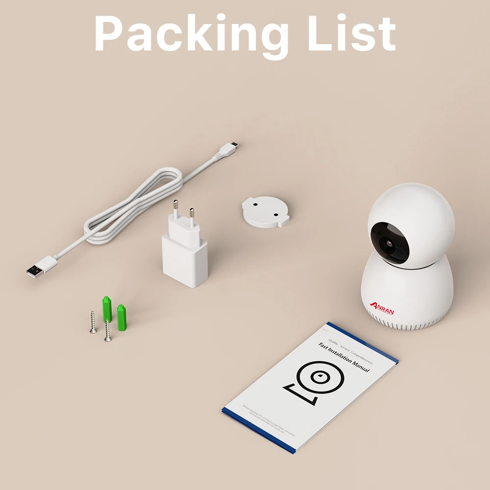 Камера видеонаблюдения ANRAN 3MP IP камера с автоматическим отслеживанием Домашняя