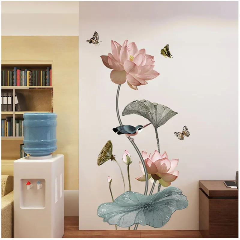 Настенные наклейки в виде лотоса для детской комнаты Гостиная украшения