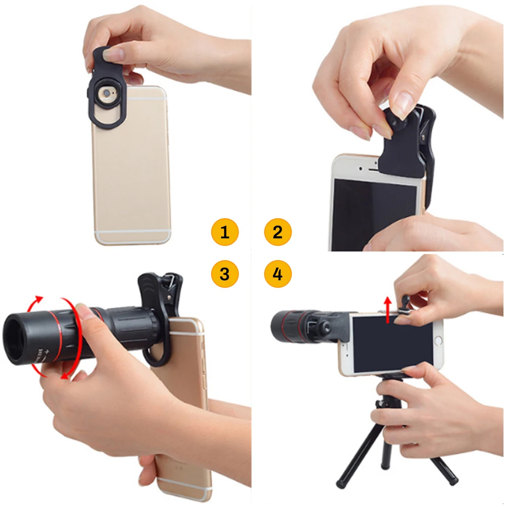 Universal 18X Zoom Telephoto Lens External Mobile Phone Camera with Clip for iPhone DSLR |