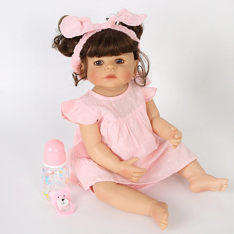 Полностью Силиконовое тело Reborn Baby Blonde девочки игрушка виниловая новорожденная