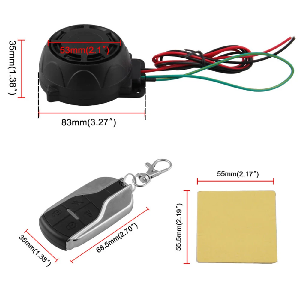 

Motorcycle Anti-theft Security Alarm System Burglar Alarm Remote Control 125db Theft Protection High Quality And Durable Mar11