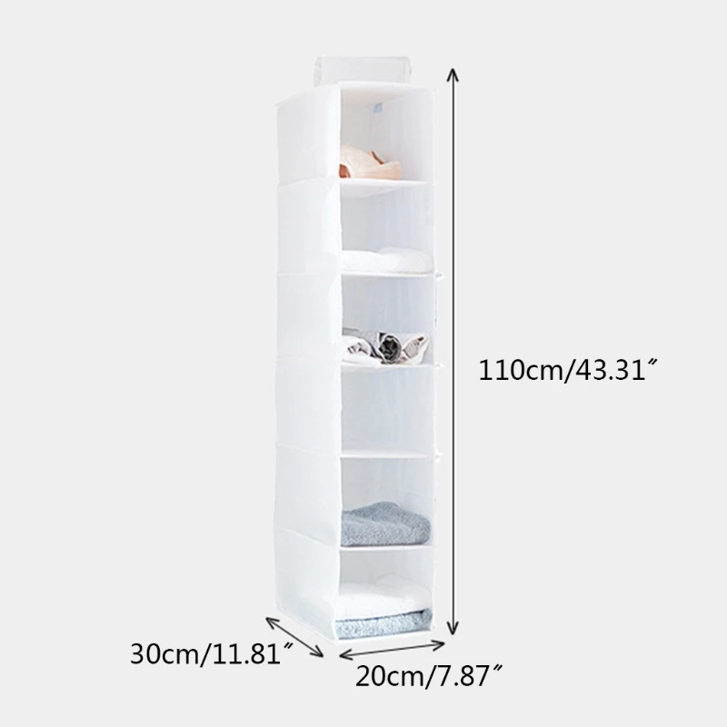 

Foldable Hanging Wardrobe Organizer Holder Storage Bag Closet Shelf Cloth Hanger Rack Container
