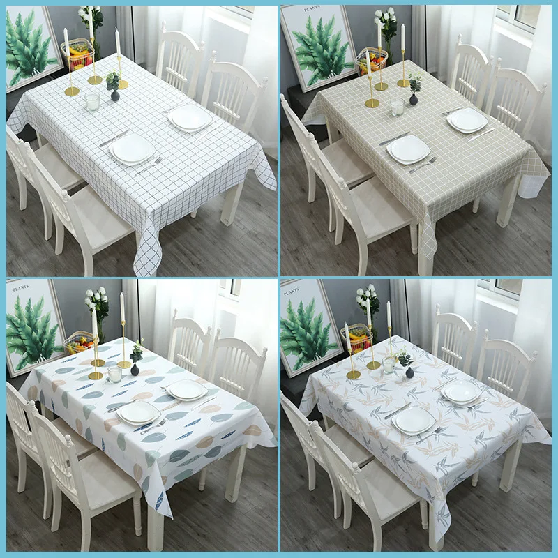 Rectangle Table Cloth Waterproof Oil-proof Multicolor Lattice Lemon Strawberry Table Mat Tablecloth Dinning Table Decoration