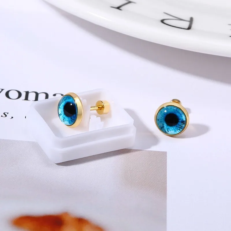 Греческие серьги от сглаза Духовная защита круглые гвоздики для женщин из