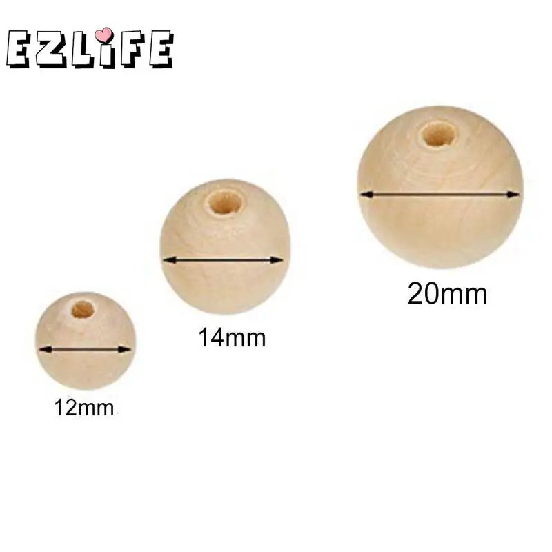 DIY 10 25 шт натуральные круглые бусины деревянные шарики без свинца цвета