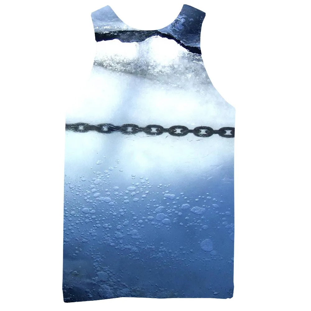 

Men's Graphic Tank Top 3D Print Sleeveless Pattern Top Ice Tees Blue