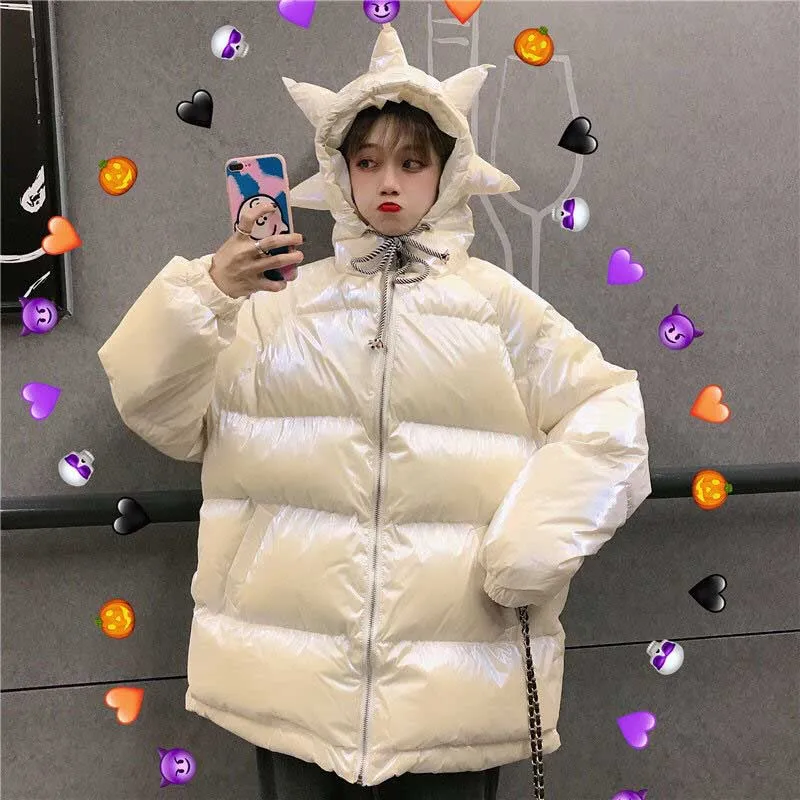 NiceMix милые парки с хлопковой подкладкой и капюшоном пальто плотная теплая