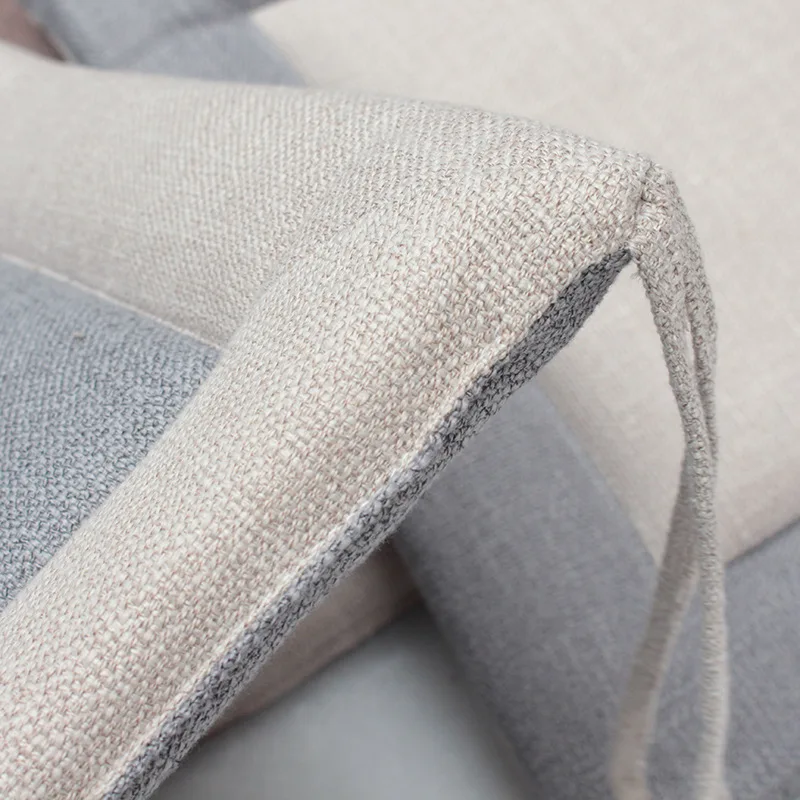 Льняная подушка для сиденья в японском стиле наполненная губкой и повязкой