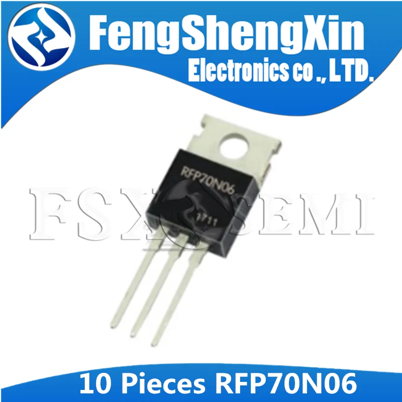 

10pcs RFP70N06 TO-220 WFP70N06 TO220 FP70N06 70N06 60V 70A N-Channel Power MOSFET