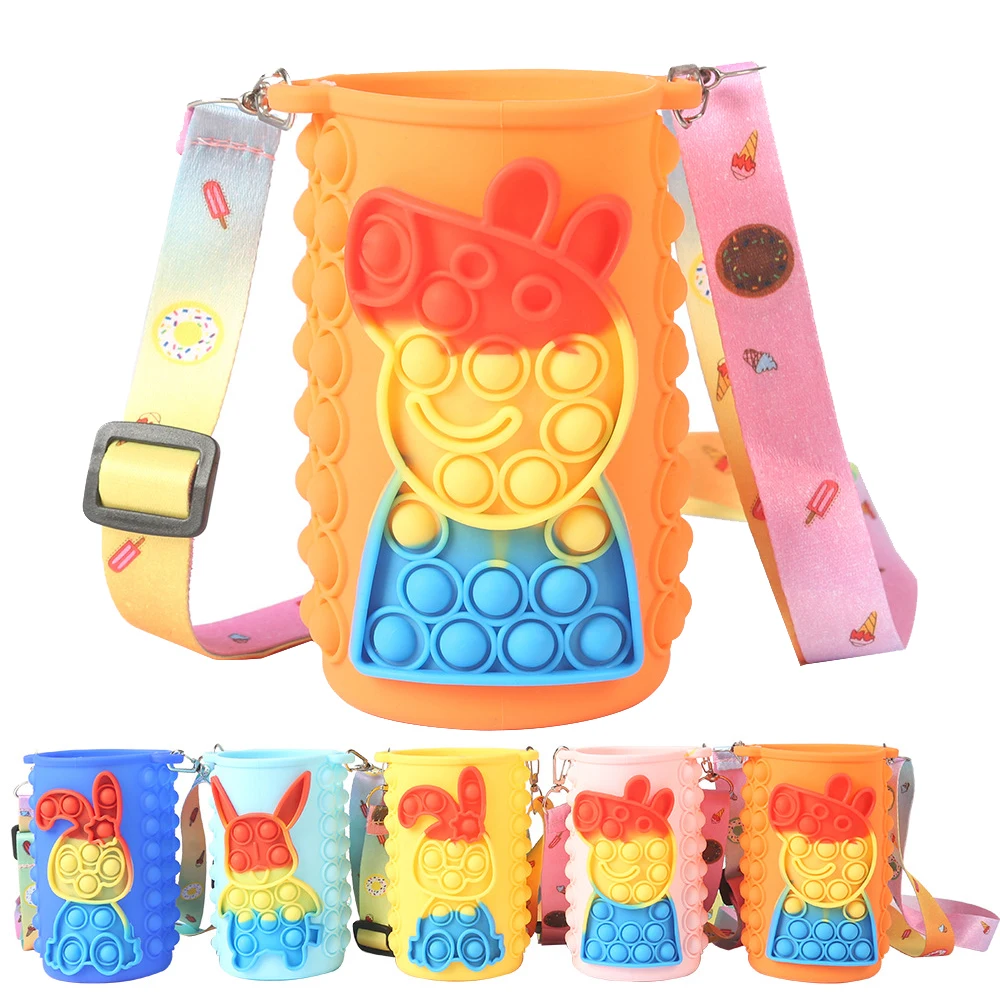 

Антистрессовый держатель для ручек на палец, чашка для воды, теплоизоляционный рукав, игрушки-антистресс для детей, сжимаемые пузырьки, дет...