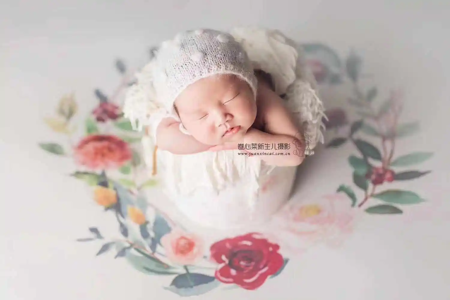 Растягивающееся одеяло для фотосъемки новорожденных имитация акварели