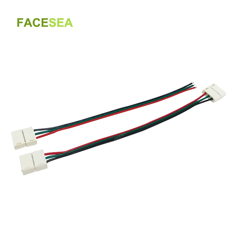 100 шт./лот 10 мм 3pin LED разъем провода кабель PCB Бесплатная сварки 15 см для RGB CCT гибкие