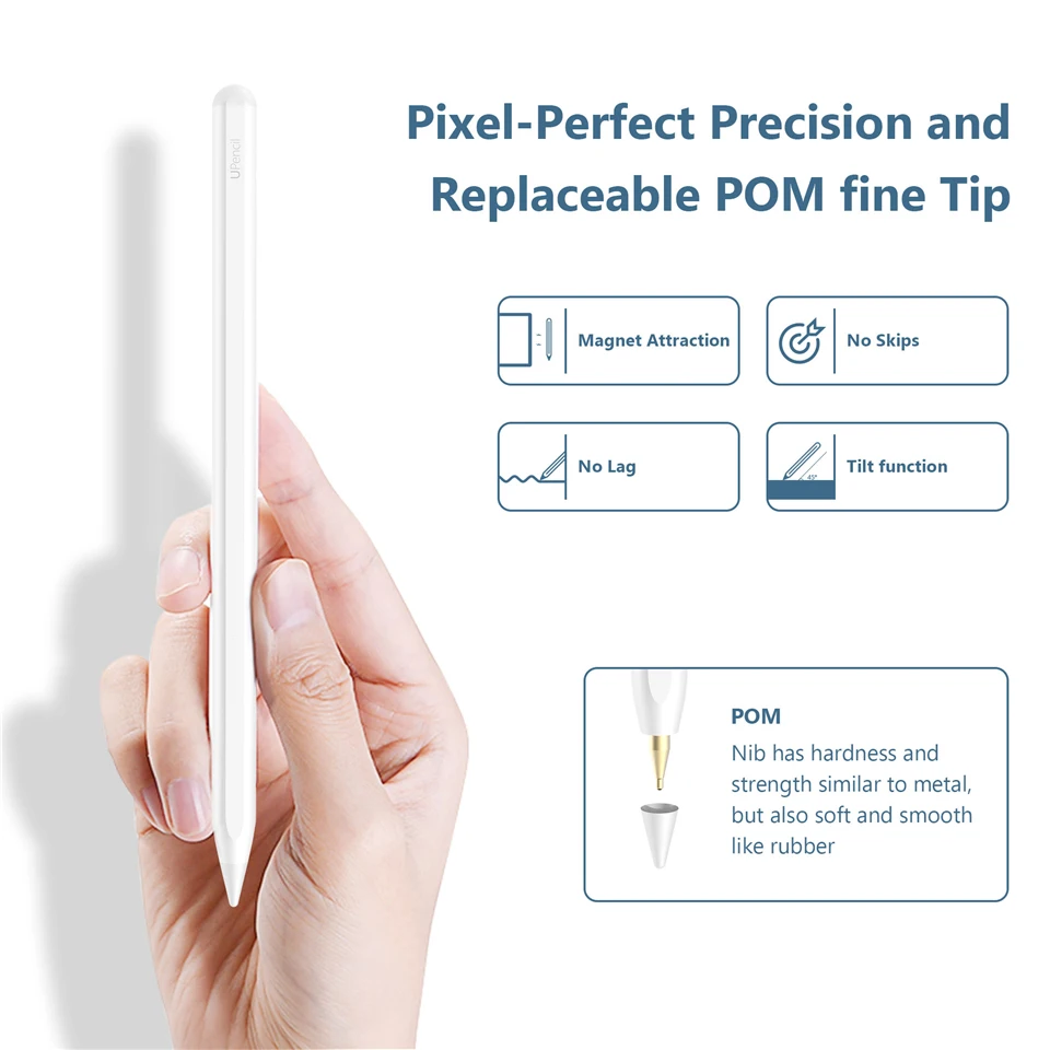 

For iPad Pencil with Palm Rejection,Stylus Pen for Apple Pencil 2 1 iPad Pen Pro 11 12.9 2021 2020 2018 2019 Air 4 7th 8th