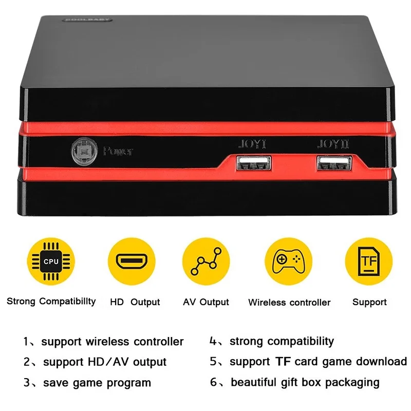 RS-34/RS-93 ТВ Видео игровая консоль 64 бит Поддержка 4K HDMI/AV выход USB беспроводной Bluetooth контроллер встроенный 600 GBA NES MD