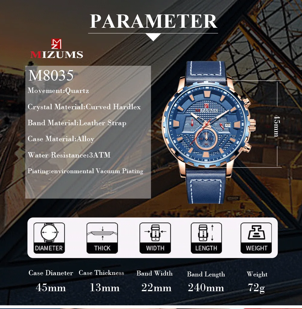 Повседневные спортивные часы для мужчин синие топ брендовые Роскошные военные кожаные Наручные мужские