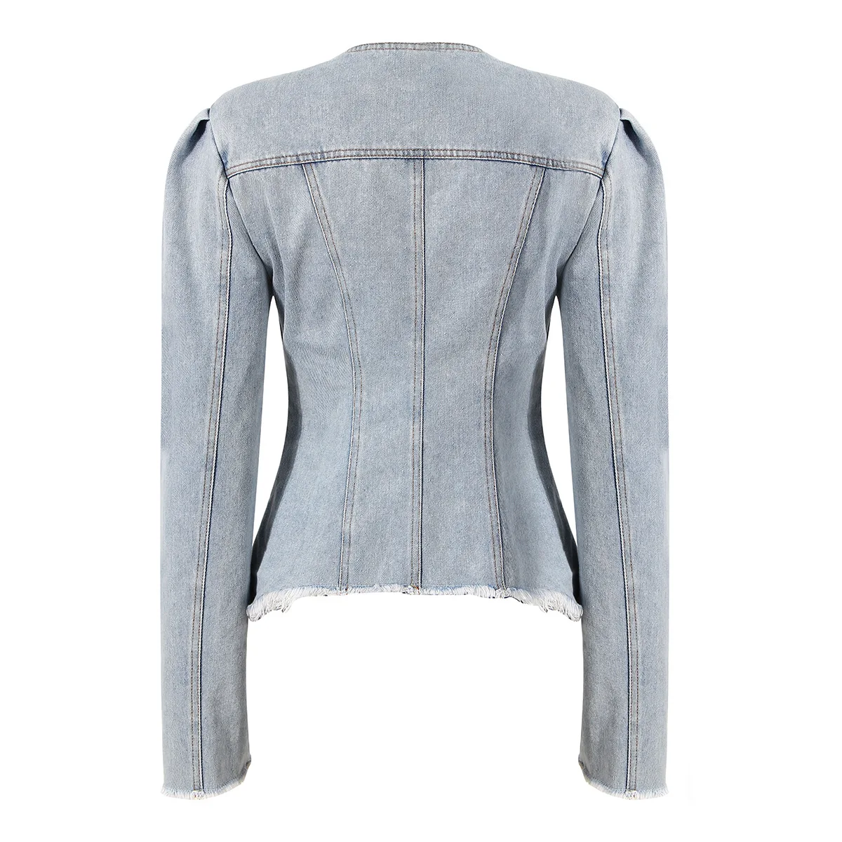 Женская джинсовая куртка со шнуровкой с квадратным воротником и люверсами