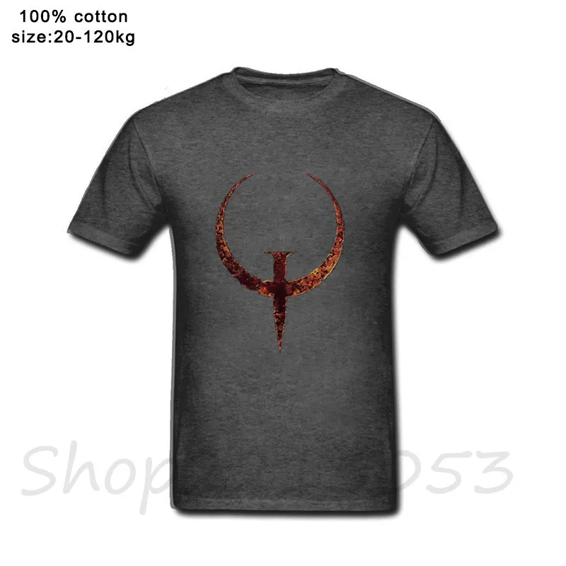 Quake видеоигра футболка Базовая с короткими рукавами размер плюс мужской 100%