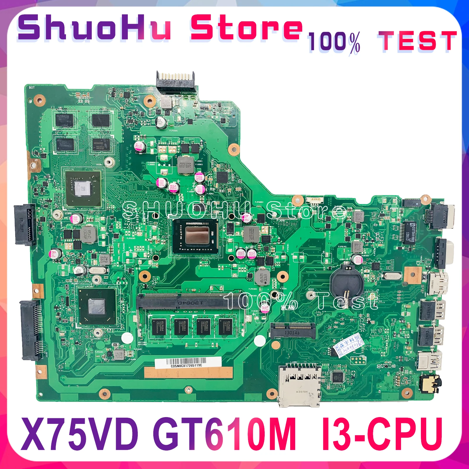 KEFU для ASUS X75VB R704V X75A X75VD X75V X75VC 4 Гб памяти GT610M Материнская плата ноутбука