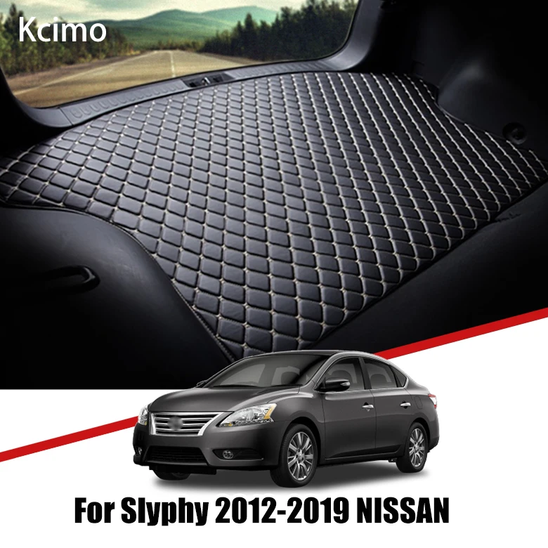 

for Nissan Sentra B17 Sylphy Pulsar 2012-2019 Leather Car Trunk Mat Carpet Tail Cargo Liner Boot Pad 2013 2014 2015 2016 2017