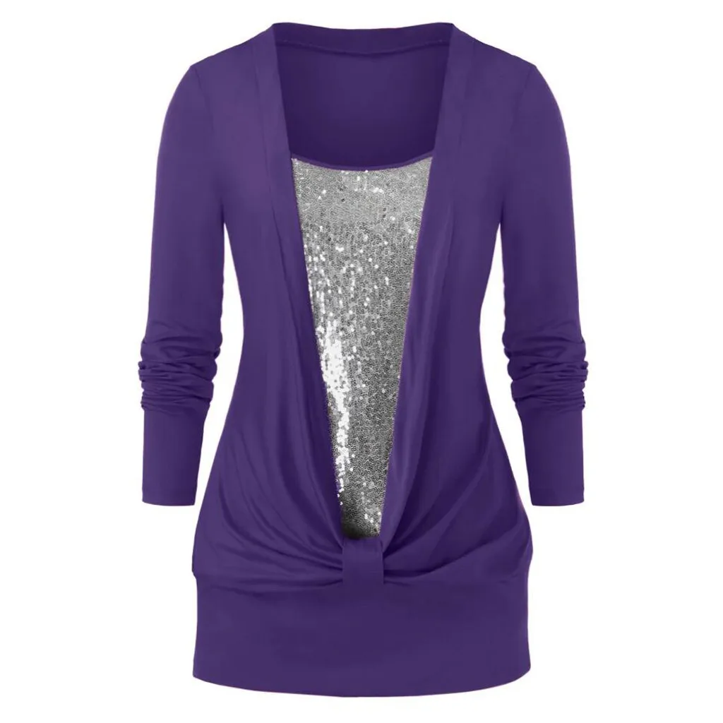 Женская блузка с блестками и квадратным вырезом размеры до 5XL | одежда