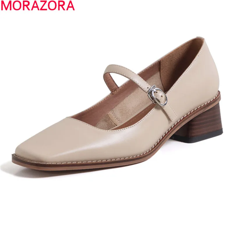 

MORAZORA/2021 Новое поступление женские туфли-лодочки из натуральной кожи; Женские туфли-лодочки обувь летние модные туфли-лодочки с пряжкой; Веч...