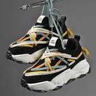 Пара громоздкий кроссовок женская замшевая обувь на платформе Мужская обувь для папы удобные Подиумные повседневные мужские кроссовки на шнуровке