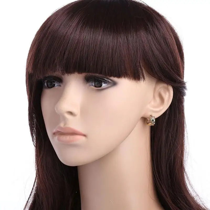 Женские открытые серьги-кольца золотого цвета винтажные металлические