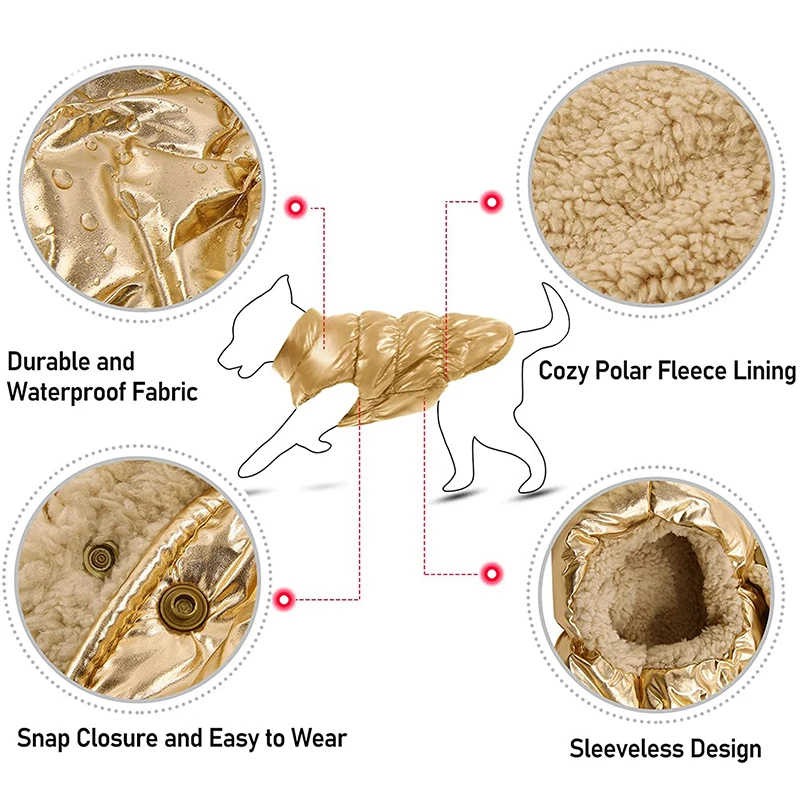 Зимний теплый водонепроницаемый флисовый жилет для щенков одежда собак