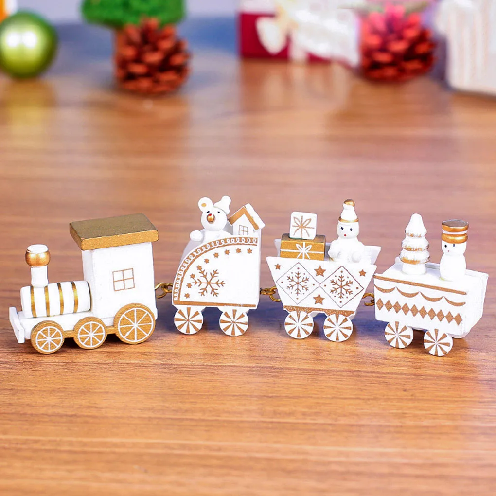 Новые маленькие рождественские украшения для поезда деревянные рождественской