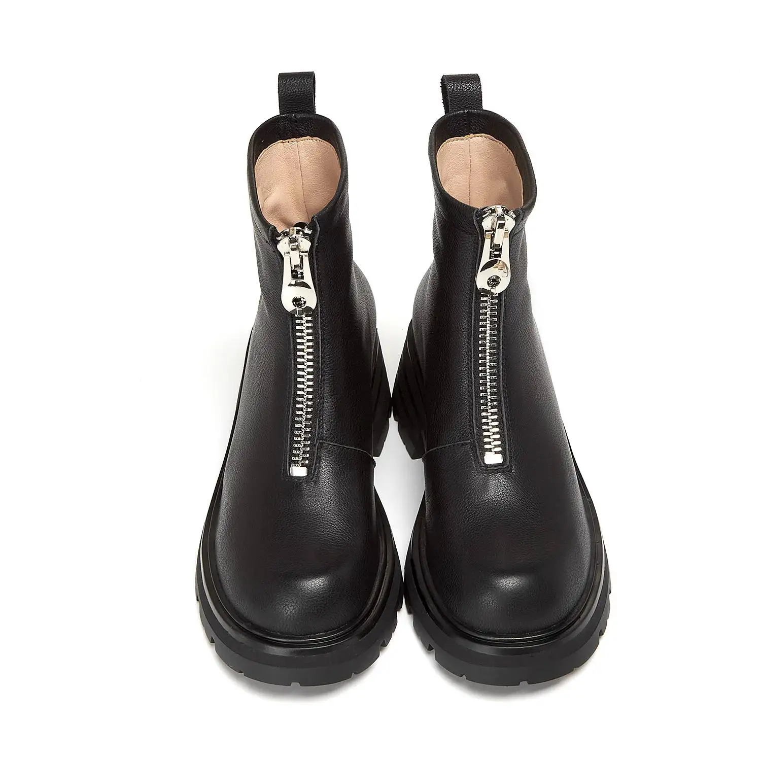 Beli Sepatu Boots Chelsea Ujung Bulat Musim Dingin Kulit Sapi Panci Krazing Sepatu Bot Pergelangan Kaki Gagah Klasik Berenda Silang Ritsleting Depan Tetap Hangat