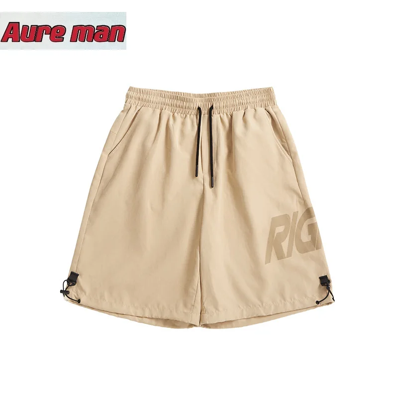 

Men's Clothing | 2021 Spring/Summer New Trendy Brand Street Cool Cargo Shorts Letter Printed Drawstring Loose Shorts capris
