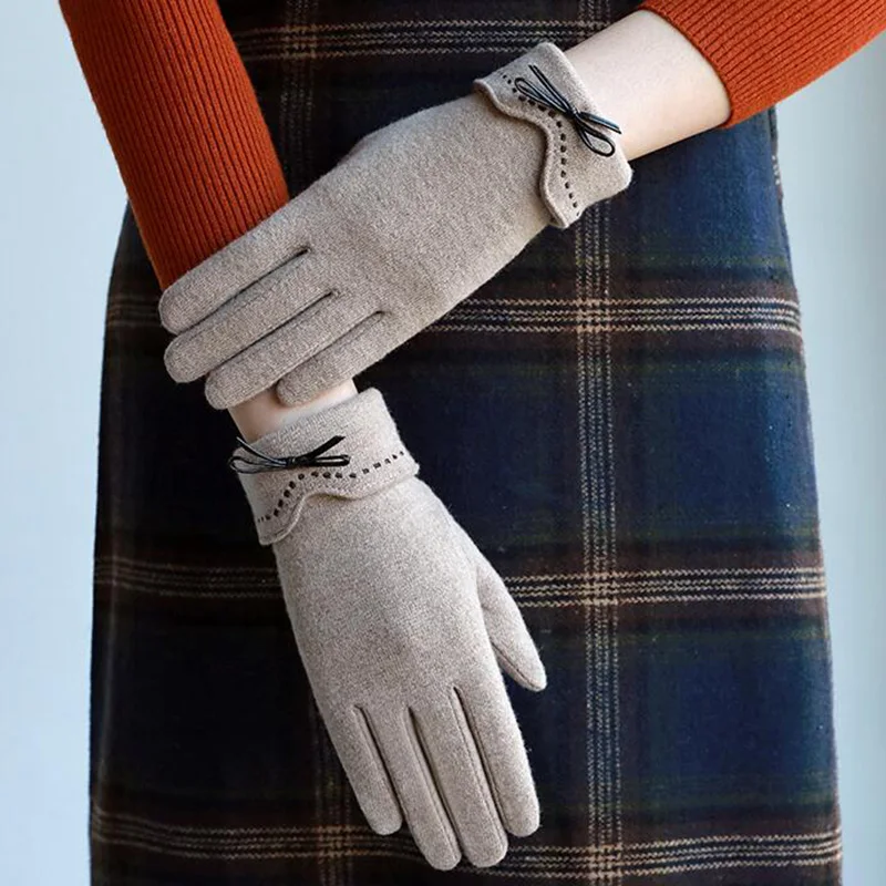 Зимние женские варежки кашемировые перчатки с сенсорным экраном Роскошные