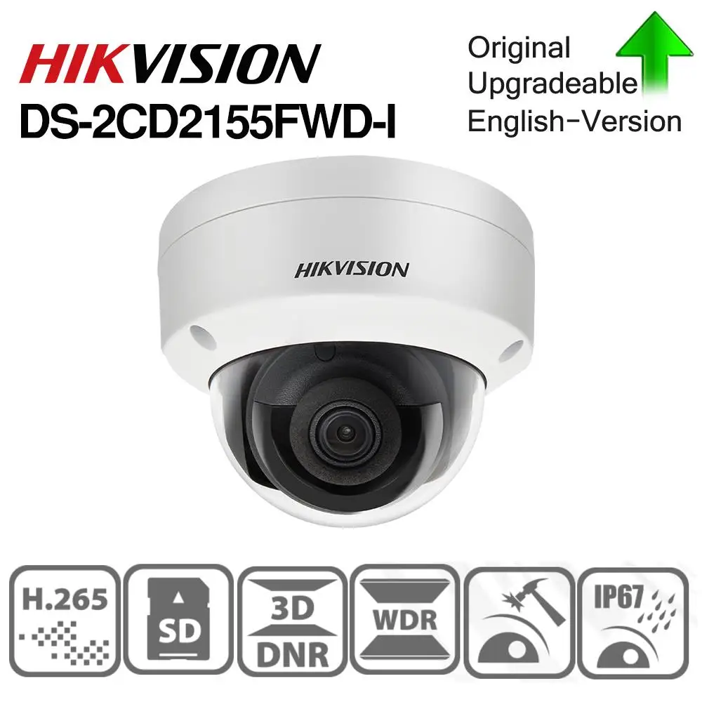 Hikvision оригинальный DS 2CD2155FWD I POE Камера охранного видеонаблюдения 5MP ИК Сетевая