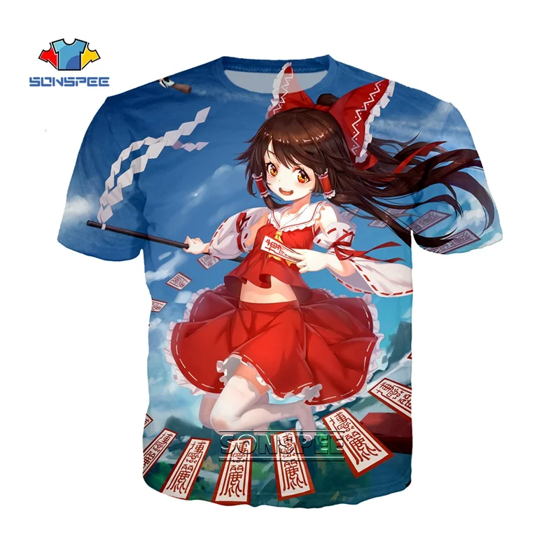 Футболки SONSPEE с японским аниме проекта TouHou мужские и женские летние футболки