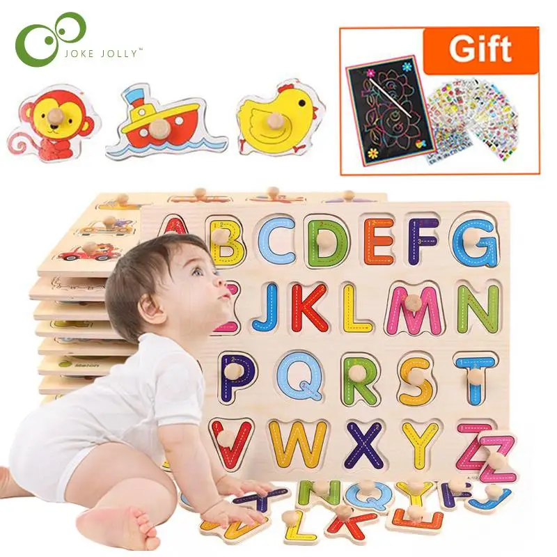 30 см Детские Ранние развивающие игрушки ручные деревянные головоломки Алфавит