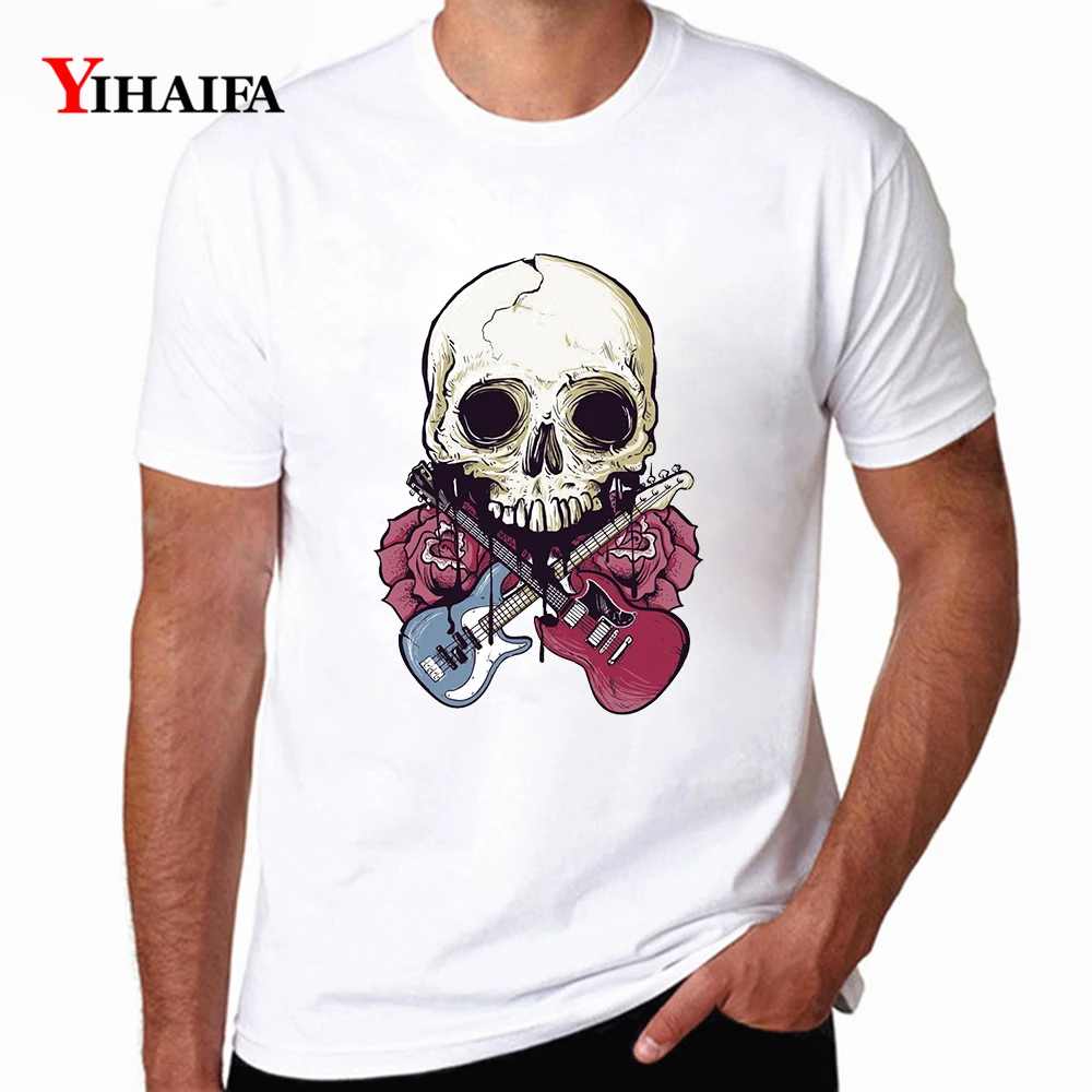 Футболка мужская оверсайз с 3D принтом коротким рукавом графическим черепа