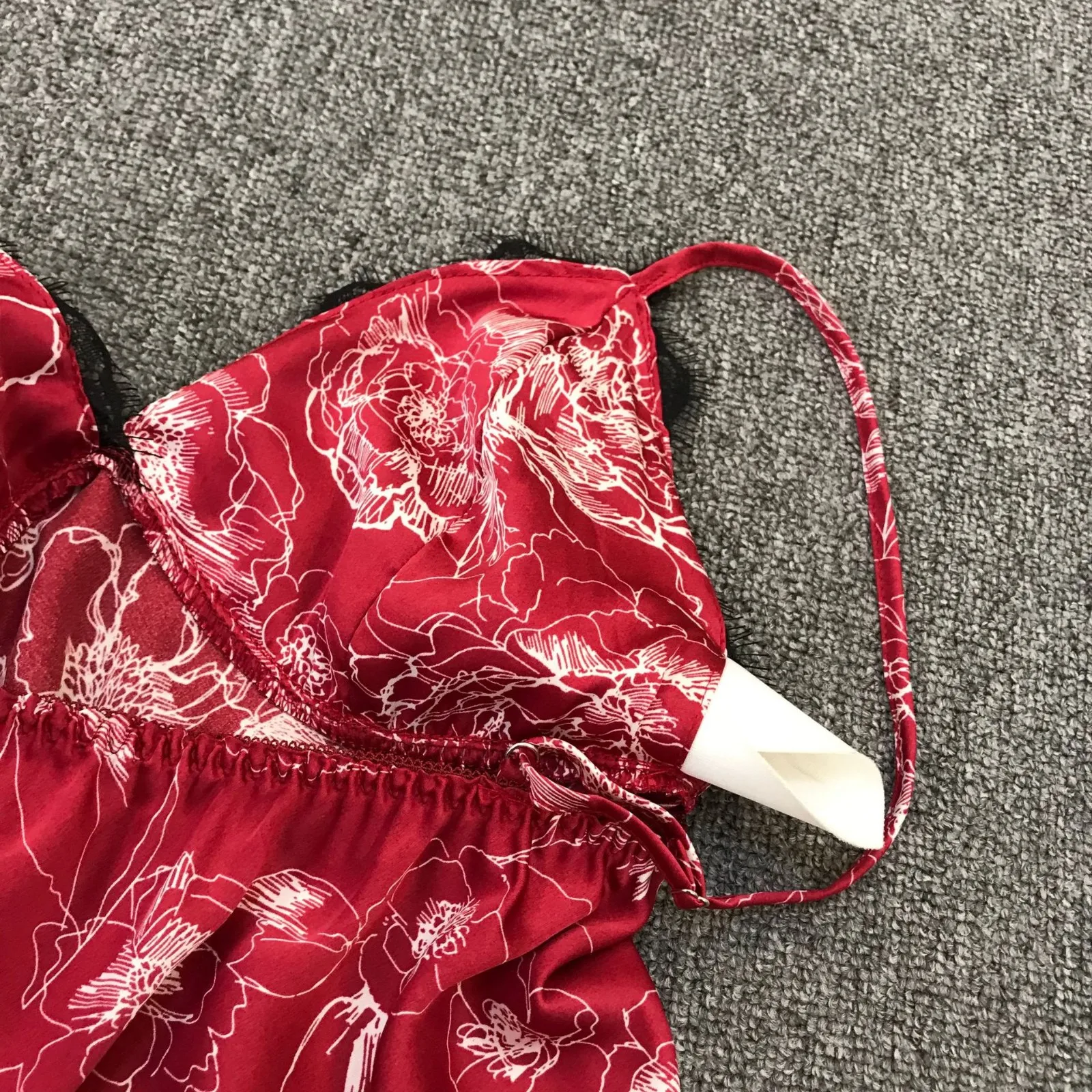 

4PCS Pajamas Printed Flower Satin Kimono Bath Gown Sexy Lace Trim Sleepwear Casual Rayon Nightgown Pyjamas Lounge Home Wear