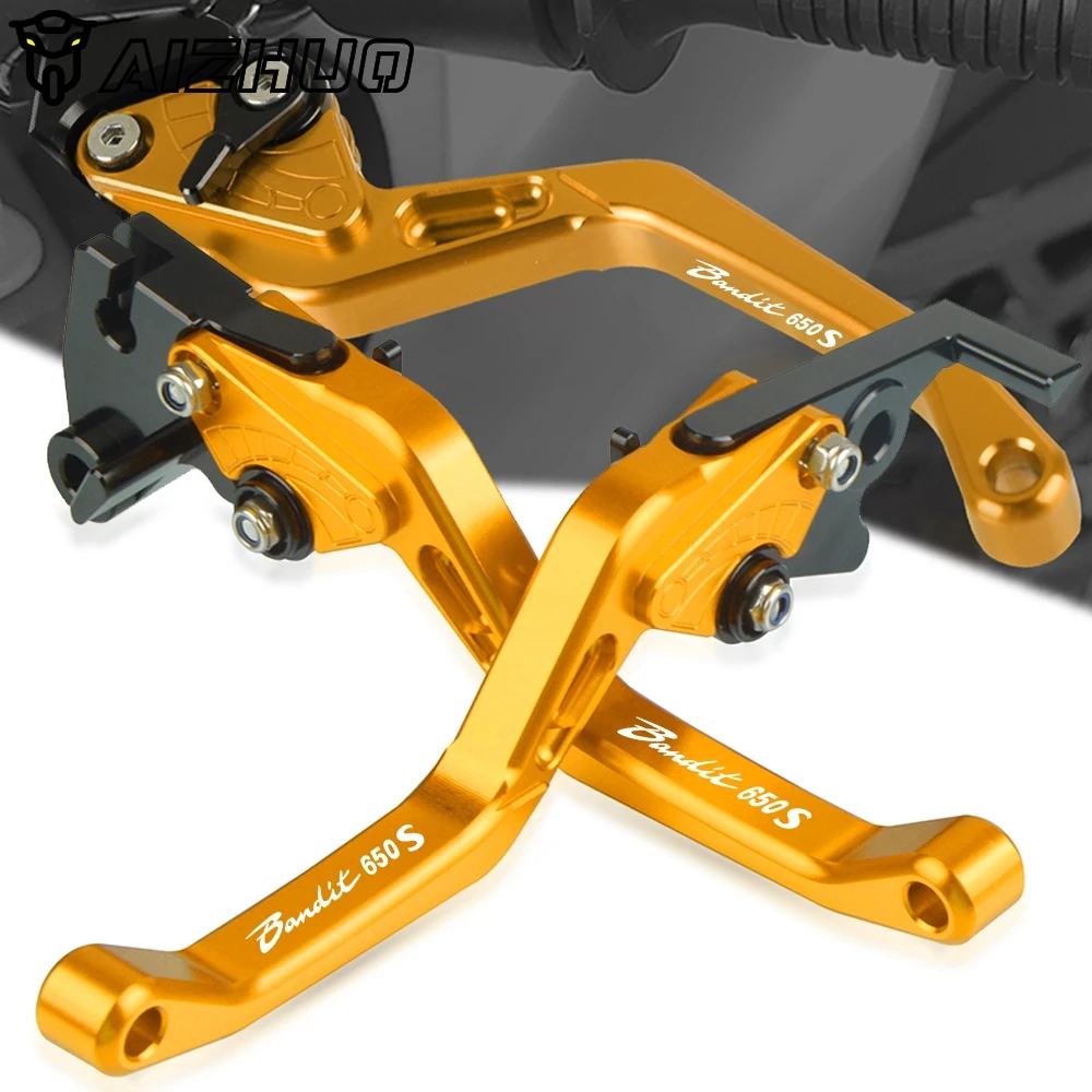 

Motorcycle CNC Aluminum Adjustable Short Brake Clutch Levers FOR SUZUKI BANDIT 650S 2015 Bandit Accessories Handbrake With LOGO