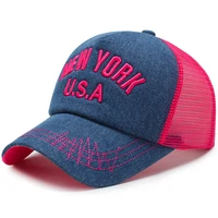 usa new york embroidered baseball cap outdoor casual breathable mesh women visor cap sports snapback tide hip hop dad hat cp192