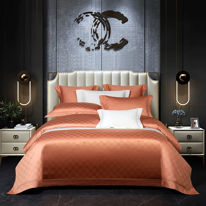 

Light Luxury Bedlines 800TC Cotton Bedding set Jacquard Duvet Covet Queen King Size Flatsheet Pillowcase