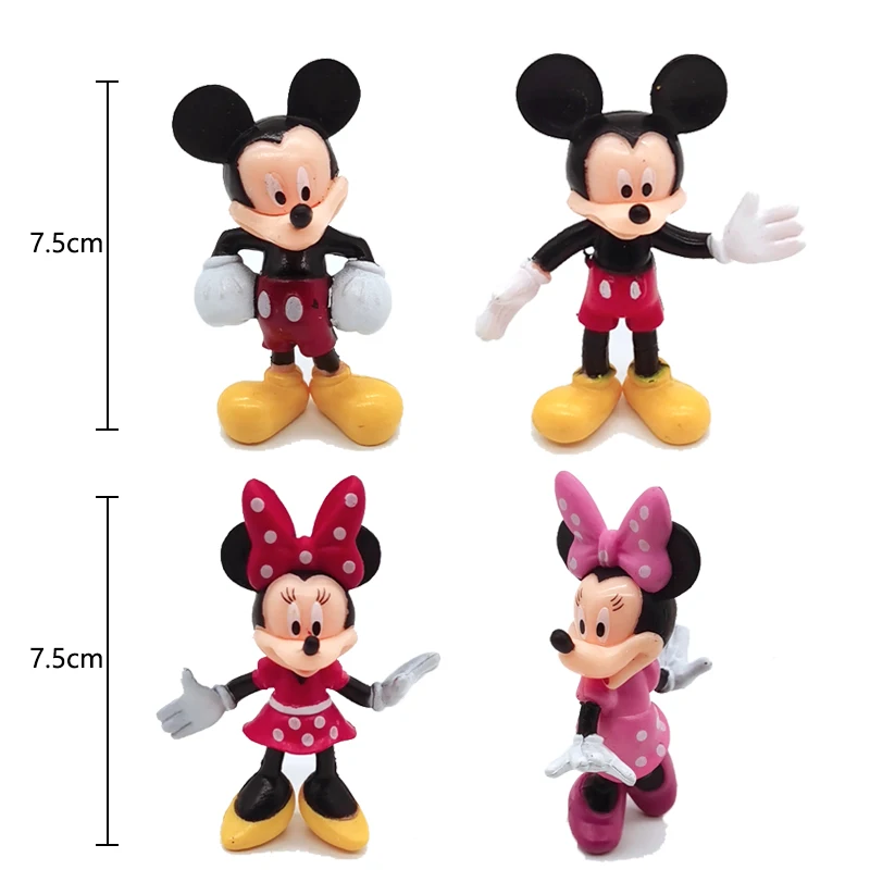 caketopper 4pcs Минни Маус День Рождения украшения детские одноразовые скатерти чашки тарелки подарок пользу красная посуда baby shower событие девушка - Цвет: caketopper 4pcs