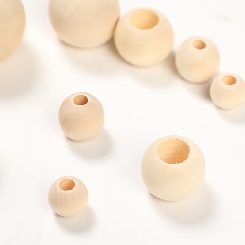 Бусины из натурального дерева с большим отверстием 8-50 мм