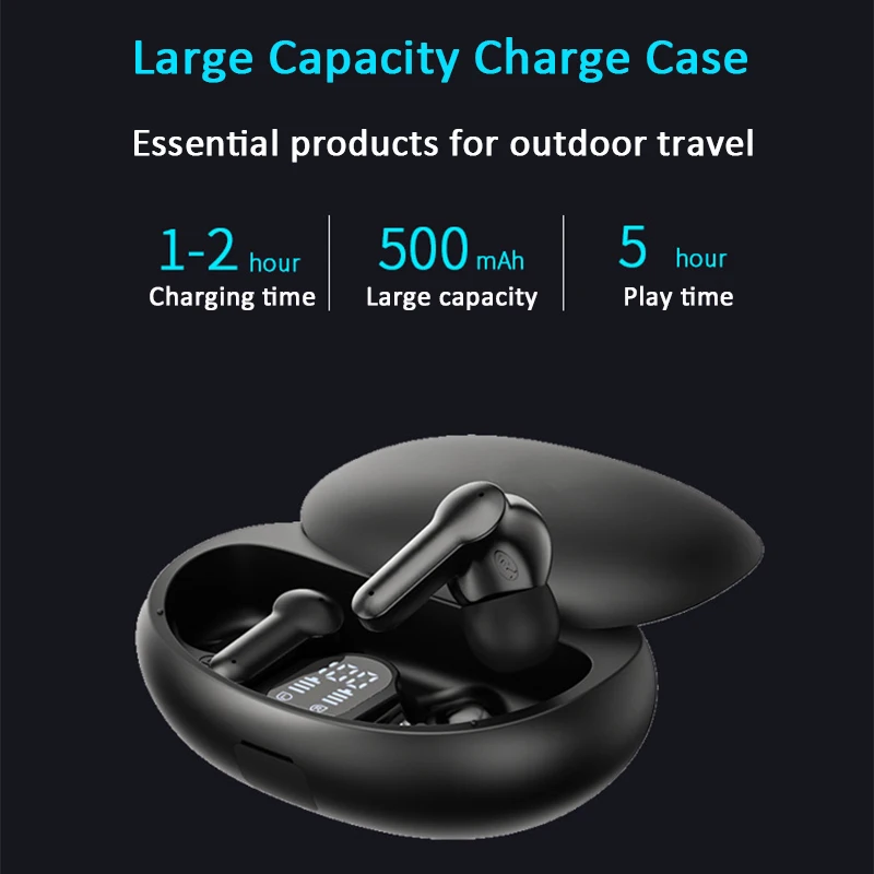 TWS Wireless Bluetooth5.3 Earphone ENC Noise Canceling Earbuds Waterproof Sport Touch Gaming HIFI Headphone HD Call Long Standby