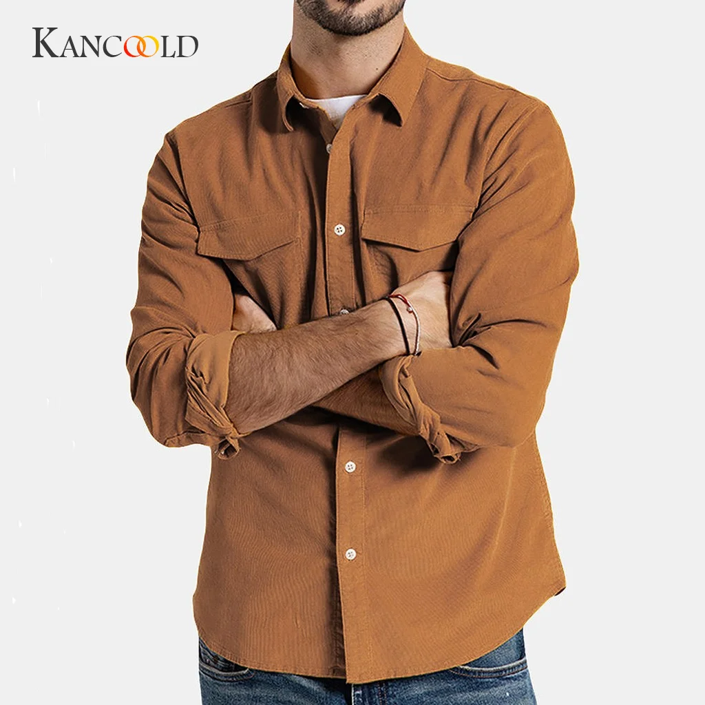 KANCOOLD мужские повседневные рубашки новинка 2019 модные однотонные топы с длинным