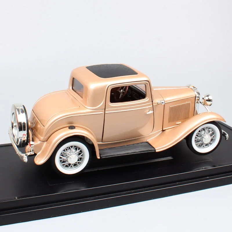 Детская Классика 1/18 Ретро 1932 модель ford B 3-Window Coupe Deuce Gold car scale Diecasts& Toy Vehicles авто металлический сувенир