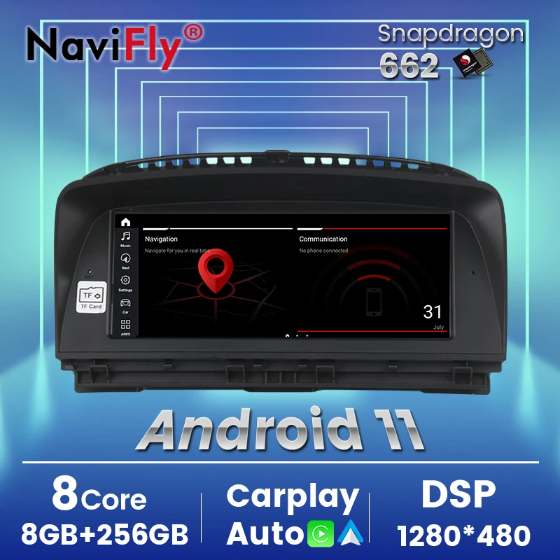 

Navifly Android 11 Car DVD Radio GPS Navigation Multimedia Player For BMW 7 Series E65 E66 2002 2003 - 2008 CCC Carplay 4G LTE