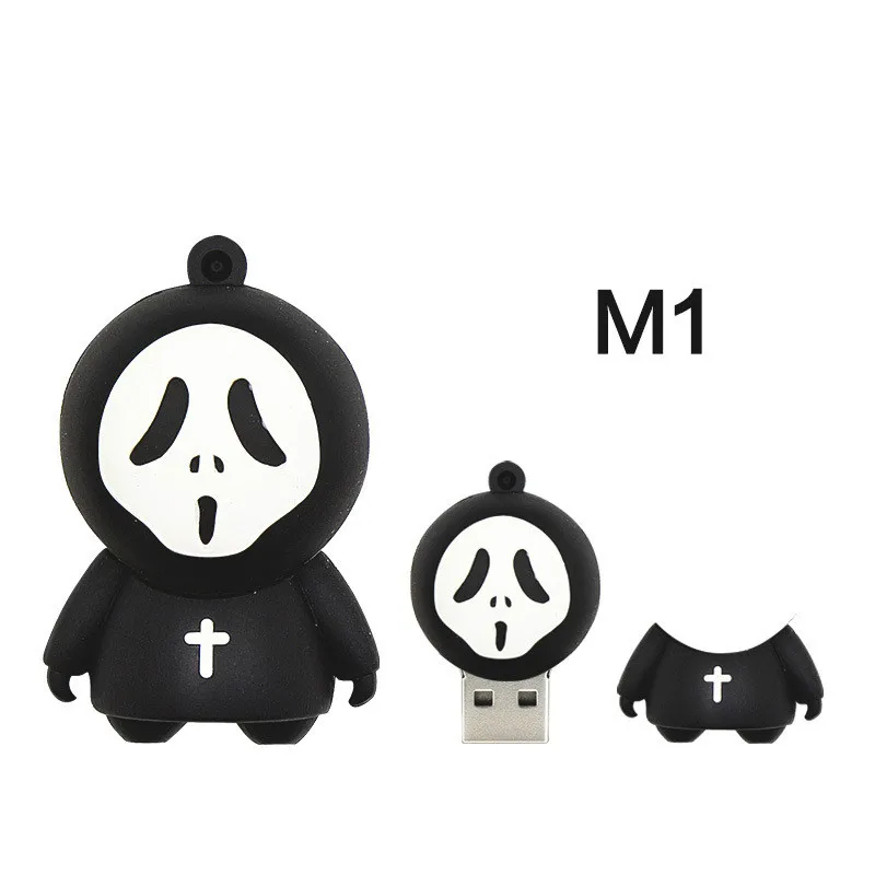 Флэш накопитель на Хэллоуин с призраком из мультфильма Череп/без лица модный