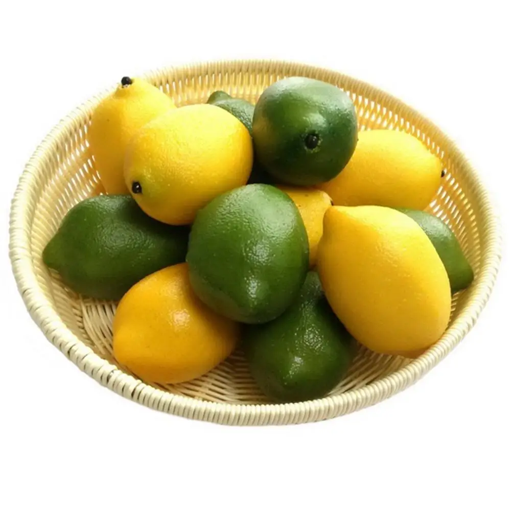 6Pcs Artificial Lemons Simulation Lifelike Small Lemons Fake Fruit for Home Kitchen Wedding Party Decoration Photography Props
